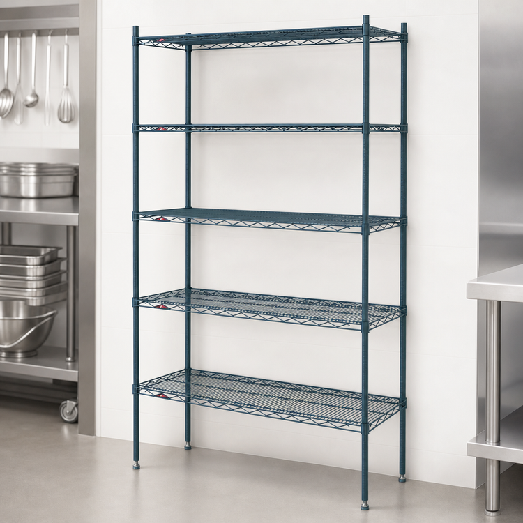 Product image #4 for Metro Super Erecta 24"W x 24"D x 74"H Stationary 5-Shelf Wire Starter Shelving Unit, Metroseal 3 Epoxy-Coated