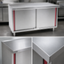 Thumbnail image #3 for Spec-Master Marine Series 60-Inch Stainless Steel Enclosed Work Table with Cabinet Base and Sliding Doors