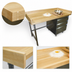 Thumbnail image #3 for Advance Tabco 96-Inch Bakers' Table with Wood Top, 3-Tier Right Drawer Base, and Rear/Side Splashes