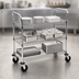 Thumbnail image #3 for Metro Super Erecta MW702 Standard Duty 3-Shelf Stainless Steel Utility Bus Cart