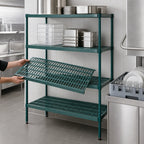 Thumbnail image #3 for Metro Super Erecta Pro PR-245474K3-A-4 4-Shelf Green Polymer Shelving Add-On Unit, 24W x 54D x 74H