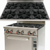 Thumbnail image #3 for Omcan 36-Inch Commercial Natural Gas Range with 6 Open Burners and 1 Convection Oven
