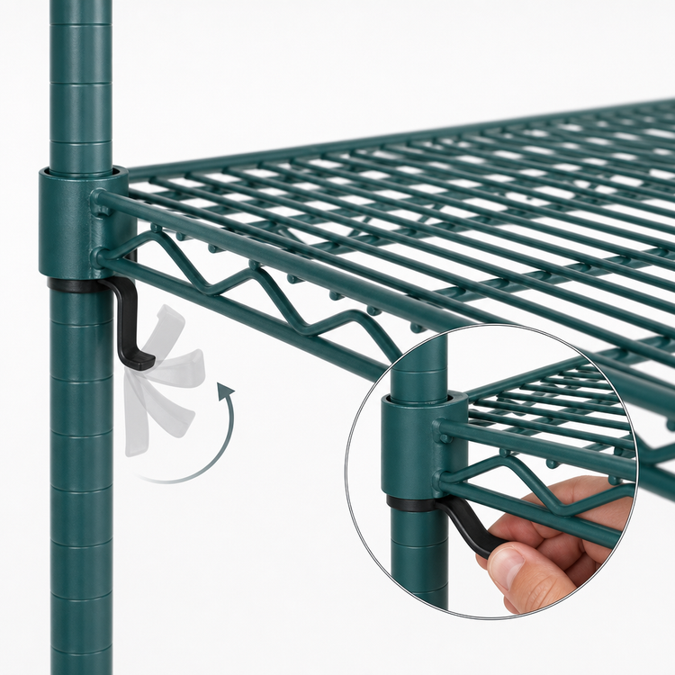 Product image #3 for Metro Super Erecta Super Adjustable Wire Shelf, 72 x 18 Inches, Metroseal 3 Green Epoxy Finish with Microban