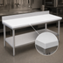 Thumbnail image #3 for Advance Tabco Poly-Vance 72 Inch x 24 Inch Poly-Top Work Table with 6 Inch Backsplash and Undershelf