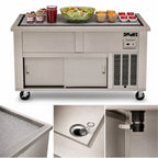 Thumbnail image #3 for Dinex DineXpress DXP6FT 6-Pan Mechanically Cooled Frost Top Mobile Modular Serving Counter, Stainless Steel, 88 x 28 x 36 Inches