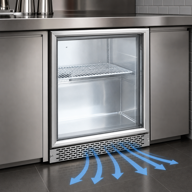 Product image #3 for Continental Refrigerator 27-Inch Front-Breathing Worktop Display Freezer with Hinged Glass Door, 7.4 Cu. Ft., R-290