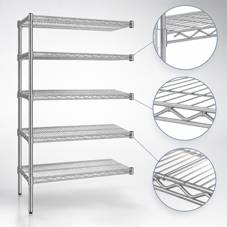 Product image #3 for Eagle Group 5-Tier Add-On Chrome-Plated Wire Shelving Unit, 30-Inch W x 24-Inch D x 74-Inch H