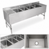Thumbnail image #3 for John Boos Slim-Line 96-Inch 4-Compartment Underbar Sink Unit with Dual 24-Inch Drainboards