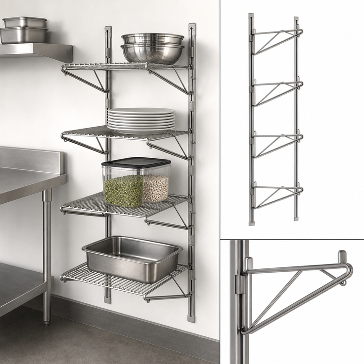 Product image #3 for Eagle Adjustable Post Wire Wall-Mount Prepackaged End Unit for 14-Inch Deep Shelves