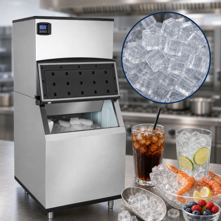 Product image #3 for Maxx Ice Intelligent Series 30-Inch Air-Cooled Full Dice Modular Ice Machine with 580 lb Storage Bin