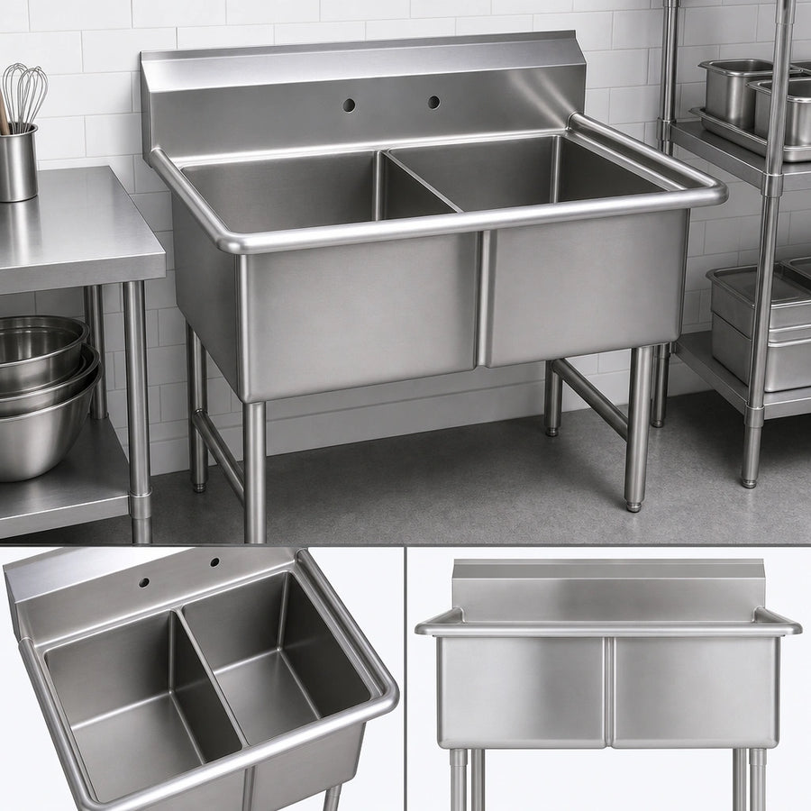 Two-Compartment, No-Drainboard Layout