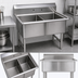 Thumbnail image #3 for BK Resources Two-Compartment 16-Gauge 304 Stainless Steel Compartment Sink with 16