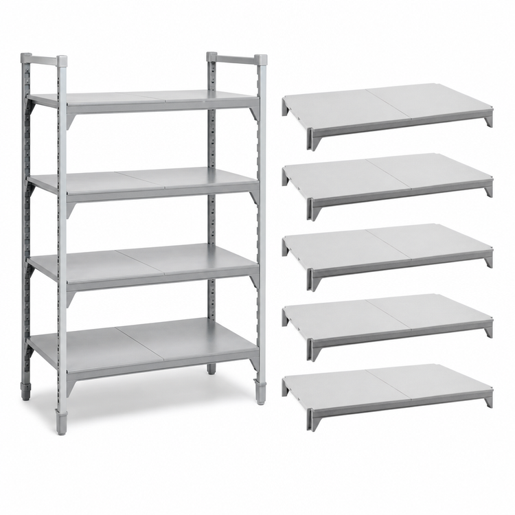 Product image #4 for Cambro Camshelving Premium 18" x 48" Solid Shelf Kit, 5 Shelves