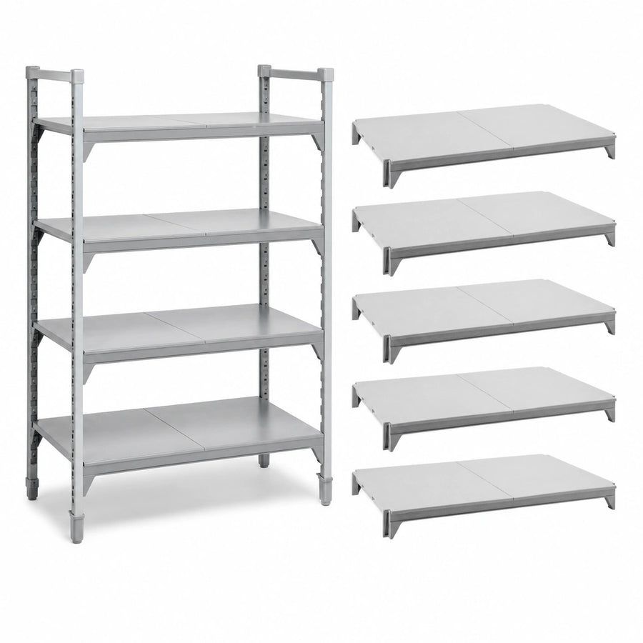 Five Solid Shelf Plates