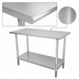 Thumbnail image #3 for Advance Tabco Special Value 48-Inch x 24-Inch Flat Top Stainless Steel Work Table with Adjustable Undershelf