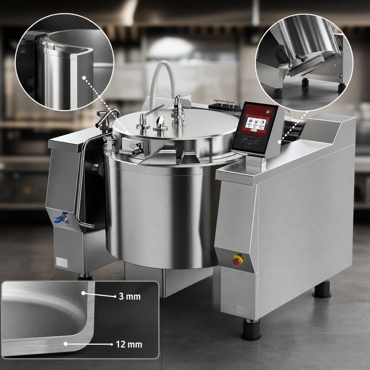 Product image #3 for Cucimix UCBTE082ACV1 Electric Tilting Skillet Pressure Braising Pan, 82 Gallon