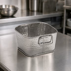 Thumbnail image #3 for American Metalcraft STH6 Square Stainless Steel Hammered Cooling Tub, 1-3/8 qt. Case of 24