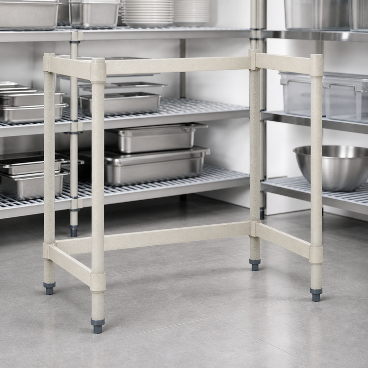 Product image #3 for MetroMax 24 x 60 Inch Taupe Epoxy 3-Sided Storage Frame for MetroMax i, 4, and Q Shelving