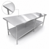 Thumbnail image #3 for Sapphire 120-Inch x 30-Inch 18/430 Stainless Steel Flat Top Work Table with Undershelf