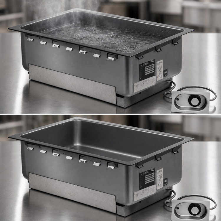 Product image #3 for Eagle Group Drop-In Electric Hot Food Well, 1 Full-Size Pan, Wet or Dry, Non-Insulated, Thermostatic, Top-Mount