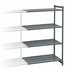 Thumbnail image #3 for Cambro Camshelving Basics Plus 4-Tier Add-On Polymer Shelving Unit, 18 x 36 x 72 Inches, Brushed Graphite