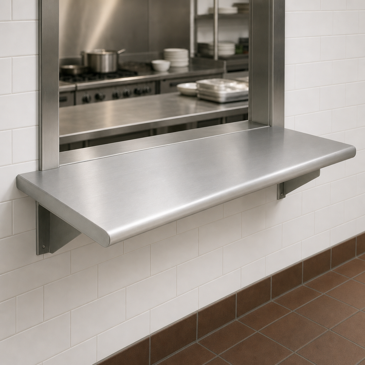 Product image #3 for Eagle Group 84-Inch x 24-Inch Pass-Thru Shelf, 304 Stainless Steel