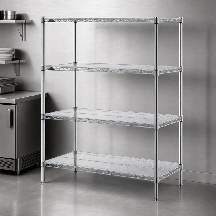 Product image #3 for Metro Super Erecta Brite 4-Shelf Stationary Starter Wire Shelving Unit, 60"W x 21"D x 63"H