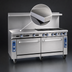 Thumbnail image #3 for Imperial Pro Series 72-Inch Gas Restaurant Range with 3/4-Inch Griddle, Standard Oven, and Open Cabinet Base