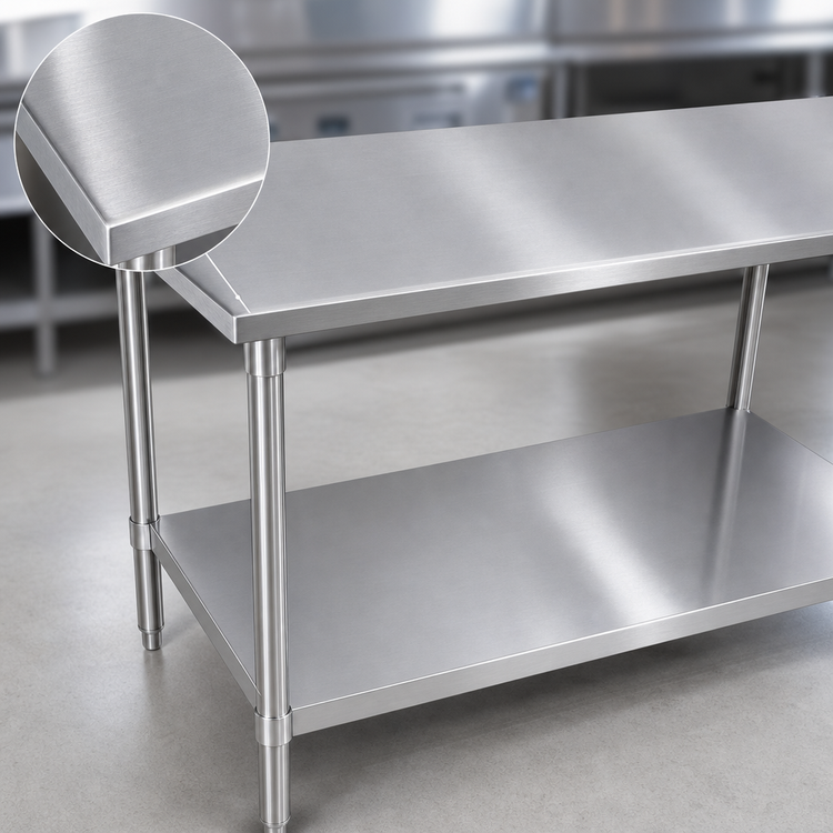 Product image #3 for John Boos Stallion 120-Inch x 24-Inch Stainless Steel Flat-Top Work Table with Adjustable Undershelf