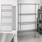 Thumbnail image #3 for Quantum WR63-1430GY 30" W x 14" D x 63" H Stationary Wire Shelving Starter Kit, 4 Shelves, Gray Epoxy Antimicrobial Finish