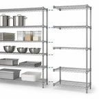 Thumbnail image #3 for Metro Super Erecta AN416C Add-On Chrome Wire Shelving Unit, 24 x 21 x 63 Inches, 4 Shelves
