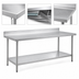 Thumbnail image #3 for Spec-Master 84-Inch x 36-Inch Stainless Steel Work Table with 4-1/2-Inch Backsplash and Undershelf