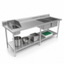 Thumbnail image #3 for 96-Inch Stainless Steel Sink Table with Right-Side Dual Prep Bowls and Hand Sink