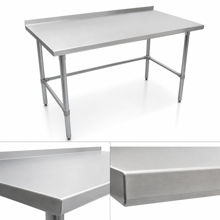 Product image #3 for John Boos Stallion Stainless Steel Work Table with 1-1/2 Inch Rear Up-Turn, 108 x 36 Inches