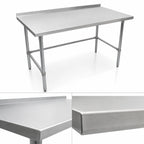 Thumbnail image #3 for John Boos Stallion ST4R1.5-36108SBK 108-Inch Stainless Steel Work Table, 14-Gauge 300-Series Top, Open Base, 1-1/2-Inch Rear Up-Turn
