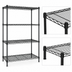 Thumbnail image #3 for Add-A-Shelf 4-Tier Stationary Wire Shelving Starter Unit, 48 x 24 x 63 Inches, Black Epoxy