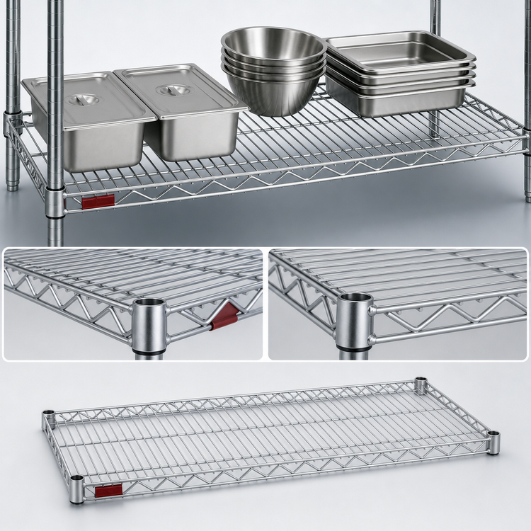 Product image #3 for Eagle Group QuadTruss Stainless Steel Wire Shelf, 48"W x 24"D, 800 lb Capacity