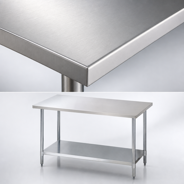 Product image #3 for Turbo Air 30 Inch x 30 Inch Corner Stainless Steel Work Table with Adjustable Undershelf
