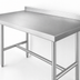 Thumbnail image #3 for 72 Inch x 30 Inch Stainless Steel Work Table with 2 Inch Rear Up-Turn and Open H-Base