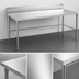 Thumbnail image #3 for Sapphire 72-Inch x 30-Inch Stainless Steel Work Table with 5-Inch Backsplash and Open Base