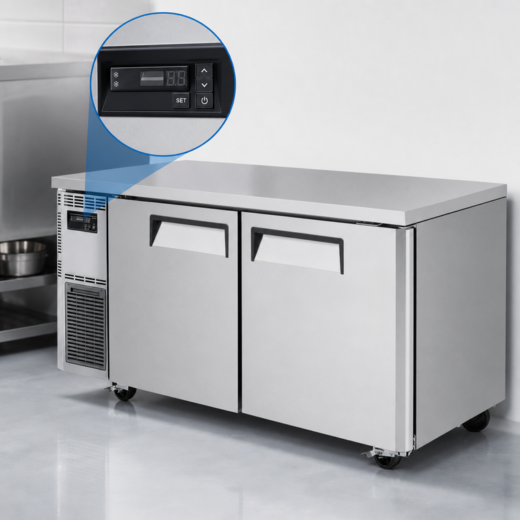Product image #3 for Turbo Air J Series Two-Section Side-Mount Undercounter Refrigerator, 59-Inch, 13.58 Cu. Ft., Stainless Steel