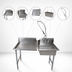 Thumbnail image #3 for BK Resources 26-Inch Right-To-Left Straight Dish Table Kit