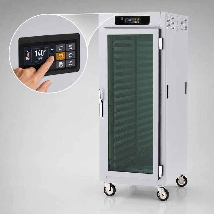 Product image #3 for Metro C5 8 Series Full-Height Mobile Controlled Temperature Holding Cabinet, 36 Pan Capacity, Touchscreen, Double-Pane Glass Doors, Lip Load Slides