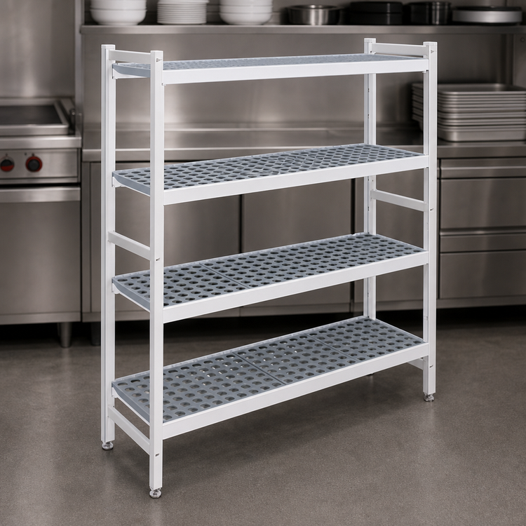Product image #3 for Fermostock 4-Tier Stationary Starter Polymer Shelving Unit, 38"W x 18"D x 71"H