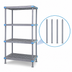 Thumbnail image #3 for Millenia 24-Inch Wide x 18-Inch Deep x 86-Inch High Gray Polymer Shelving Starter Unit with 4 Open Grid Shelves
