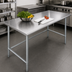 Thumbnail image #3 for 72 Inch x 30 Inch 18-Gauge Stainless Steel Work Table with Galvanized Open Base