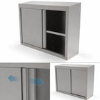 Thumbnail image #3 for John Boos WCS-36 36-Inch Wall-Mounted Stainless Steel Cabinet with Sliding Doors, Fixed Shelf, and Sloped Top