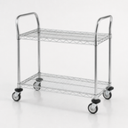 Thumbnail image #3 for Metro Super Erecta MW603 Utility Cart, 2 Wire Shelves, Open Base, Chrome Plated Steel, 30 x 18 in