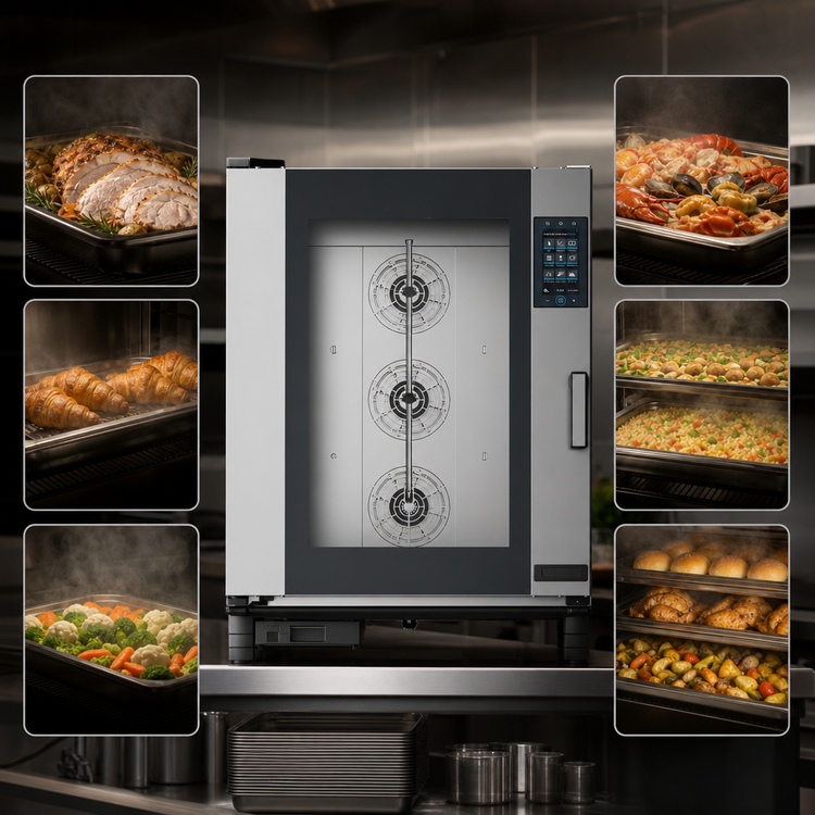 Product image #3 for UNOX CHEFTOP MIND.Maps Plus Gas Countertop Combi Oven/Steam Oven, 10 Full-Size Sheet Pan Capacity
