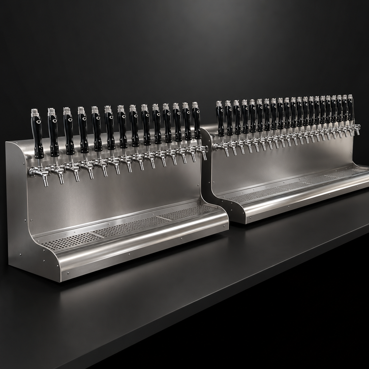 Product image #3 for Perlick 4076DN22 22-Faucet Modular Wall-Mount Glycol-Cooled Draft Beer Dispensing Tower